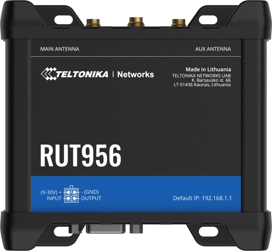 Teltonika RUT956 Industrial 4G/LTE Wi-Fi Router with GNSS/GPS